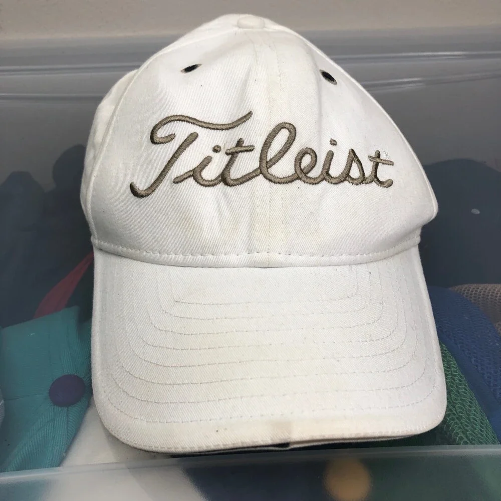 Titleist Hat White Adjustable Strap Cap Golf Course Golfing Club‎ Men's Women's